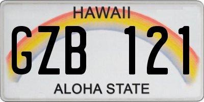 HI license plate GZB121