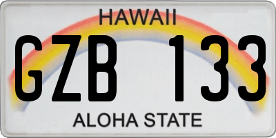 HI license plate GZB133