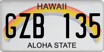 HI license plate GZB135