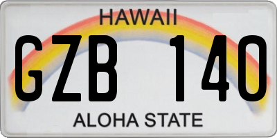 HI license plate GZB140