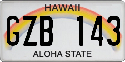 HI license plate GZB143