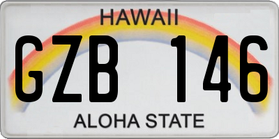 HI license plate GZB146