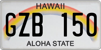 HI license plate GZB150