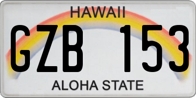 HI license plate GZB153