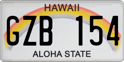 HI license plate GZB154