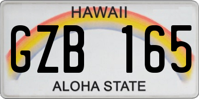 HI license plate GZB165
