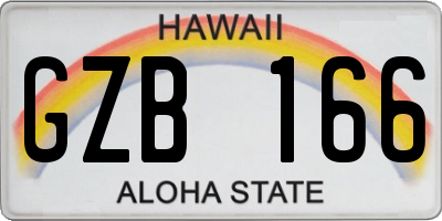 HI license plate GZB166