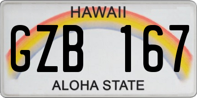HI license plate GZB167