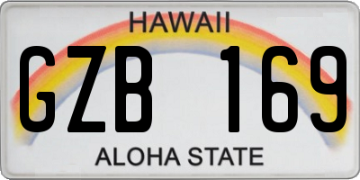HI license plate GZB169