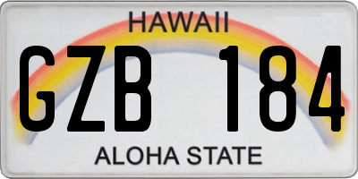 HI license plate GZB184