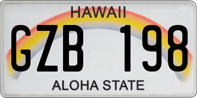 HI license plate GZB198