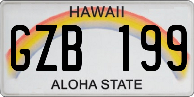 HI license plate GZB199