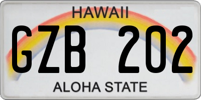 HI license plate GZB202