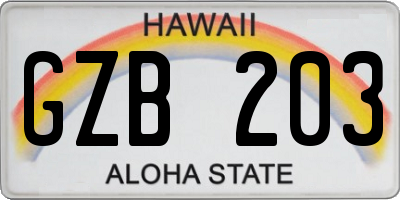 HI license plate GZB203