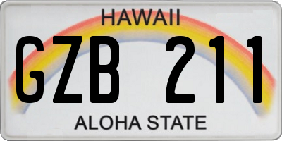 HI license plate GZB211