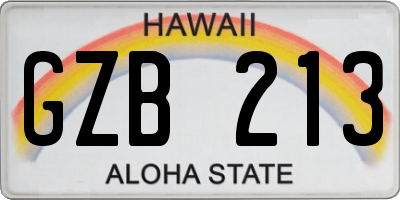 HI license plate GZB213