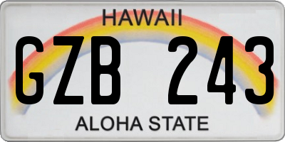 HI license plate GZB243