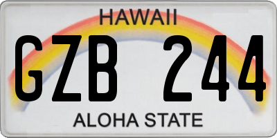 HI license plate GZB244