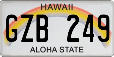 HI license plate GZB249