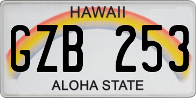 HI license plate GZB253