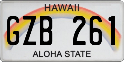 HI license plate GZB261