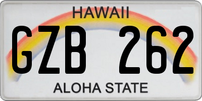 HI license plate GZB262