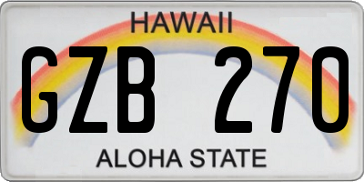 HI license plate GZB270
