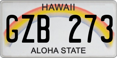 HI license plate GZB273