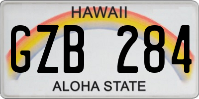 HI license plate GZB284