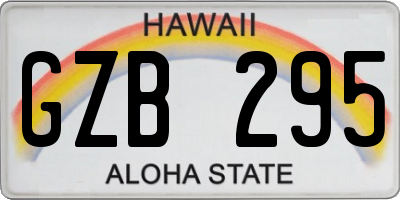 HI license plate GZB295