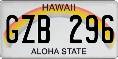 HI license plate GZB296