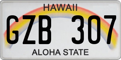 HI license plate GZB307