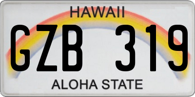 HI license plate GZB319
