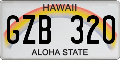 HI license plate GZB320
