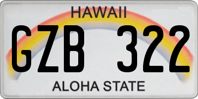 HI license plate GZB322