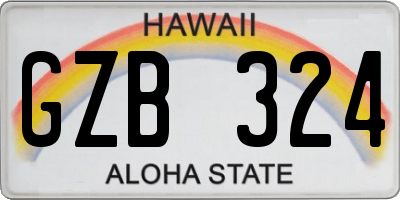 HI license plate GZB324
