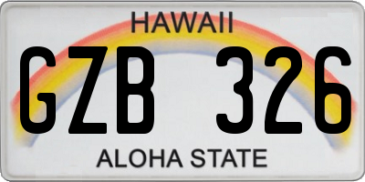 HI license plate GZB326