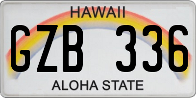 HI license plate GZB336