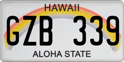 HI license plate GZB339