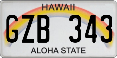 HI license plate GZB343