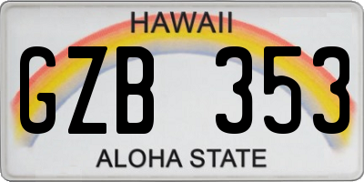 HI license plate GZB353