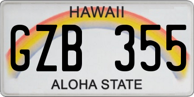 HI license plate GZB355