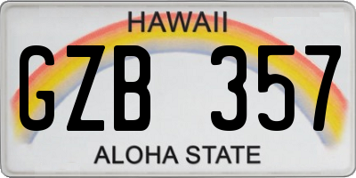 HI license plate GZB357