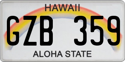 HI license plate GZB359