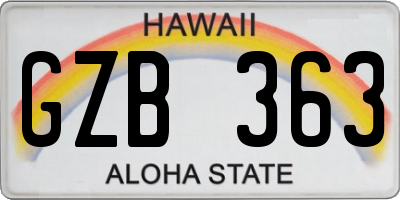 HI license plate GZB363
