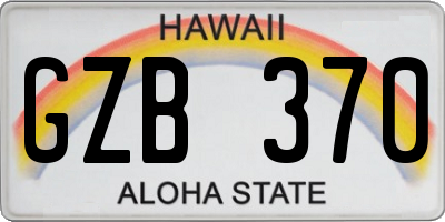 HI license plate GZB370