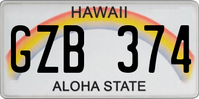 HI license plate GZB374