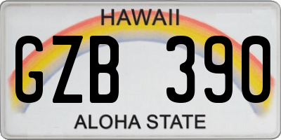 HI license plate GZB390