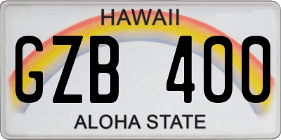 HI license plate GZB400