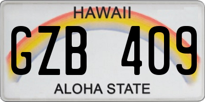 HI license plate GZB409